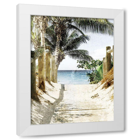 Beach Walk White Modern Wood Framed Art Print by Prime, Marcus