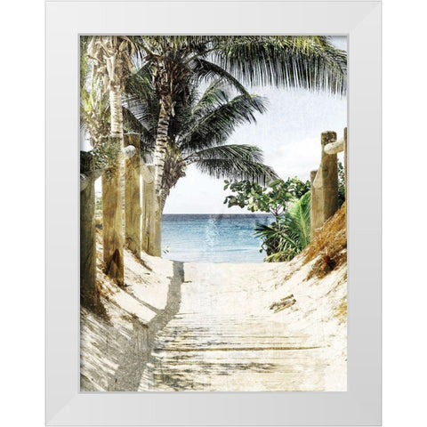 Beach Walk White Modern Wood Framed Art Print by Prime, Marcus