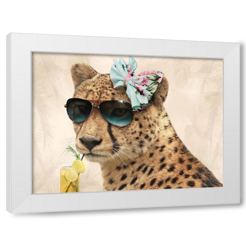Cool Safari Cat White Modern Wood Framed Art Print by Prime, Marcus