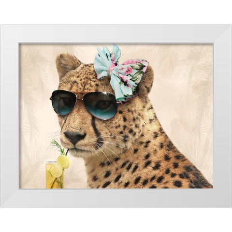 Cool Safari Cat White Modern Wood Framed Art Print by Prime, Marcus
