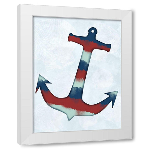 Stripped Anchor White Modern Wood Framed Art Print by Prime, Marcus