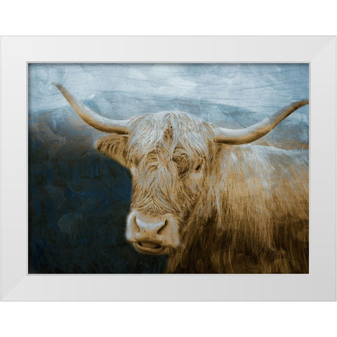 Marvelous Hairy Bull White Modern Wood Framed Art Print by Prime, Marcus