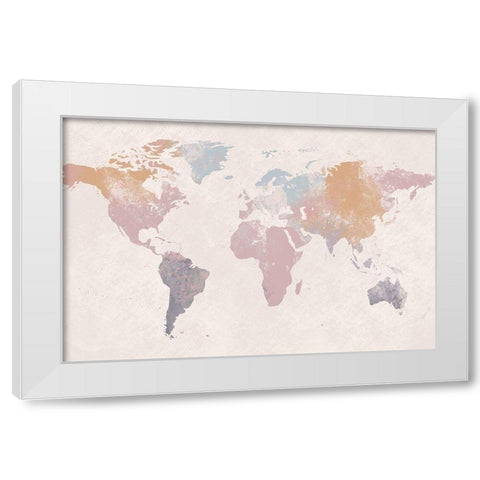 Oasis Map White Modern Wood Framed Art Print by Prime, Marcus