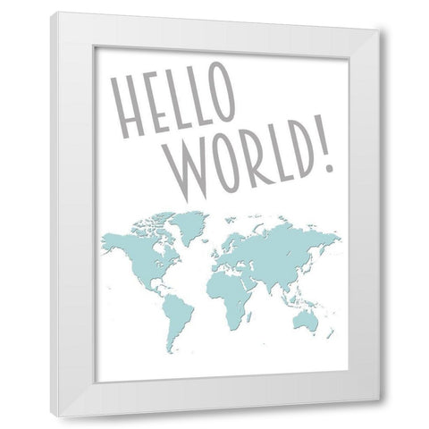 Hello World White Modern Wood Framed Art Print by Prime, Marcus