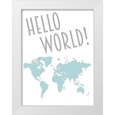 Hello World White Modern Wood Framed Art Print by Prime, Marcus