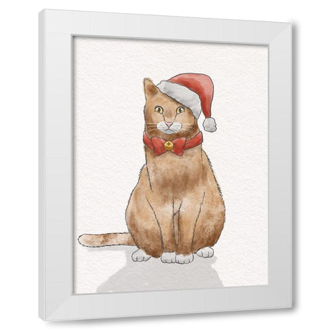 Holiday Kitty White Modern Wood Framed Art Print by Prime, Marcus