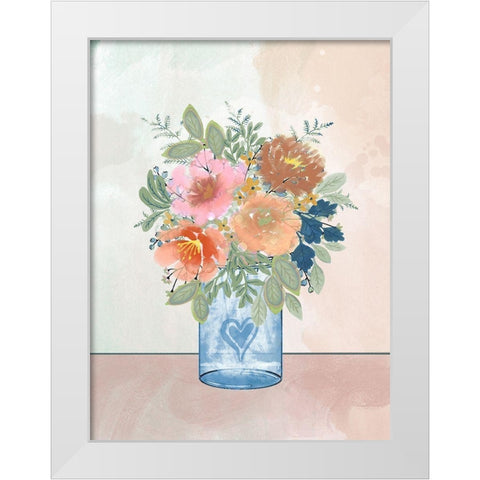 Loving Bouquet 2 White Modern Wood Framed Art Print by Prime, Marcus