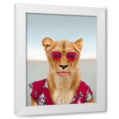 Fierce Lioness White Modern Wood Framed Art Print by Prime, Marcus
