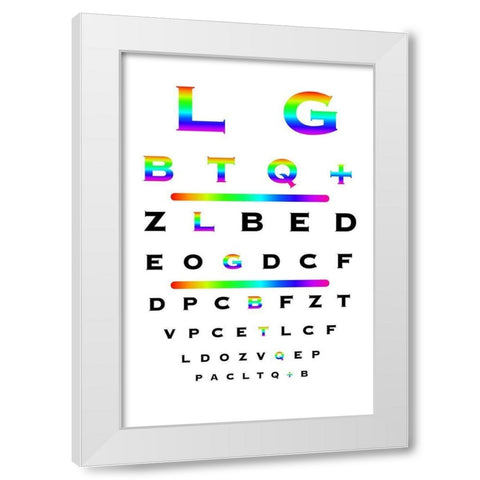 LGBTQ Eye Exam White Modern Wood Framed Art Print by Prime, Marcus