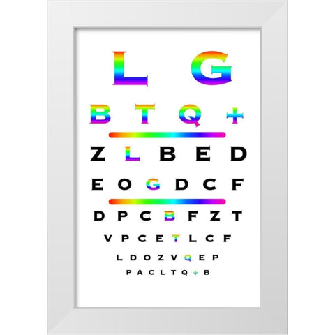LGBTQ Eye Exam White Modern Wood Framed Art Print by Prime, Marcus
