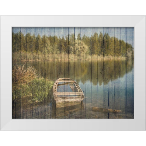 Relaxing Lake White Modern Wood Framed Art Print by Prime, Marcus