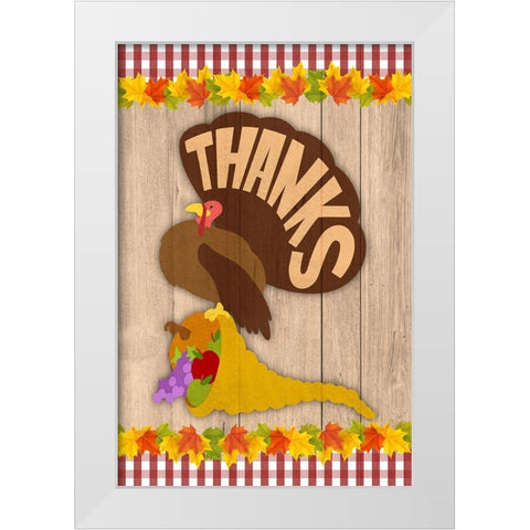 Give Thanks White Modern Wood Framed Art Print by Prime, Marcus