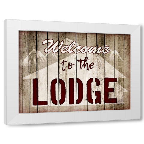 Welcome Lodge White Modern Wood Framed Art Print by Prime, Marcus