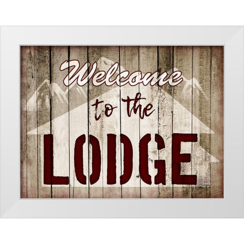 Welcome Lodge White Modern Wood Framed Art Print by Prime, Marcus