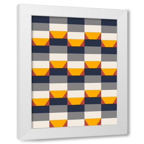 Shifting Patterns White Modern Wood Framed Art Print by Prime, Marcus