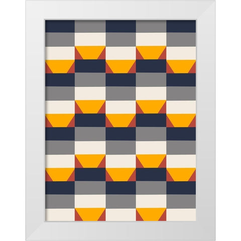 Shifting Patterns White Modern Wood Framed Art Print by Prime, Marcus
