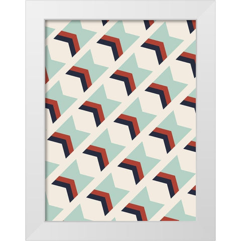 Hourglass Pattern White Modern Wood Framed Art Print by Prime, Marcus