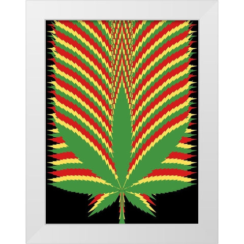 Repeated Happiness White Modern Wood Framed Art Print by Prime, Marcus