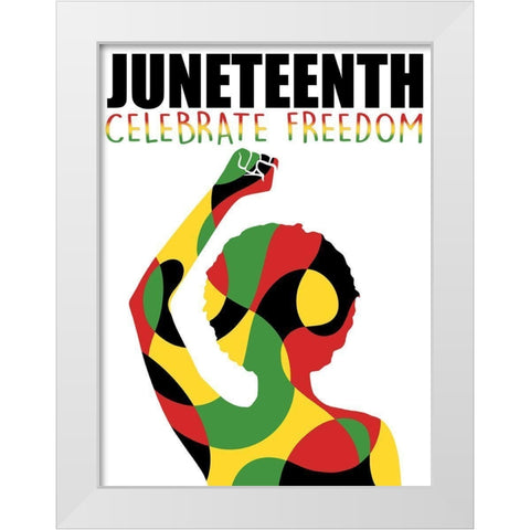 Juneteenth Freedom White Modern Wood Framed Art Print by Prime, Marcus