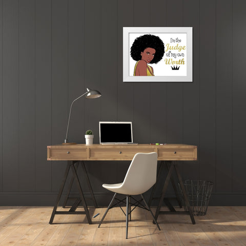 My Own Worth White Modern Wood Framed Art Print by Prime, Marcus