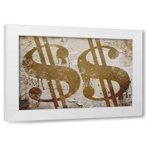 Dollar Signs White Modern Wood Framed Art Print by Prime, Marcus