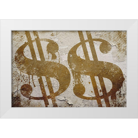 Dollar Signs White Modern Wood Framed Art Print by Prime, Marcus