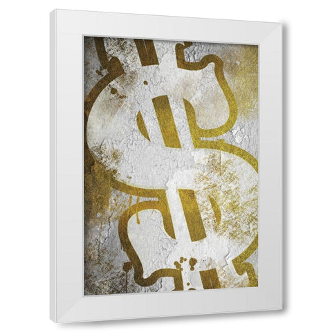 Dollar Sign Graff White Modern Wood Framed Art Print by Prime, Marcus