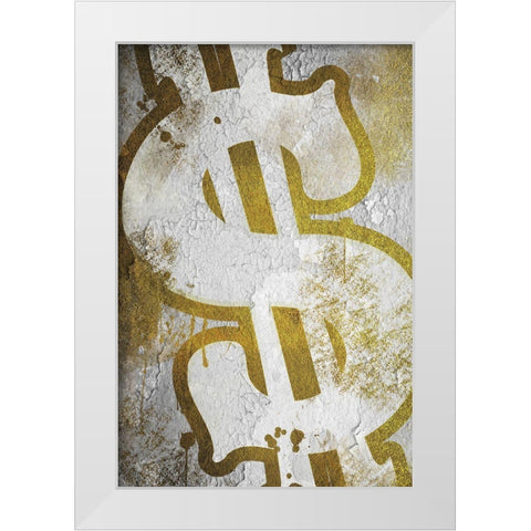 Dollar Sign Graff White Modern Wood Framed Art Print by Prime, Marcus