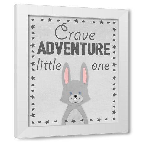 Adventure Bunny White Modern Wood Framed Art Print by Prime, Marcus