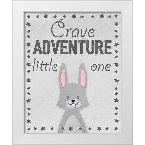 Adventure Bunny White Modern Wood Framed Art Print by Prime, Marcus