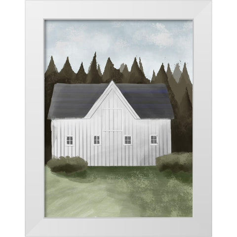 Rural Homestead White Modern Wood Framed Art Print by Prime, Marcus