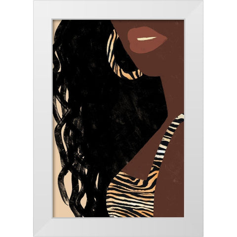 Cheetah_Goddess White Modern Wood Framed Art Print by Prime, Marcus