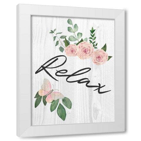Relax Florals 1 White Modern Wood Framed Art Print by Prime, Marcus
