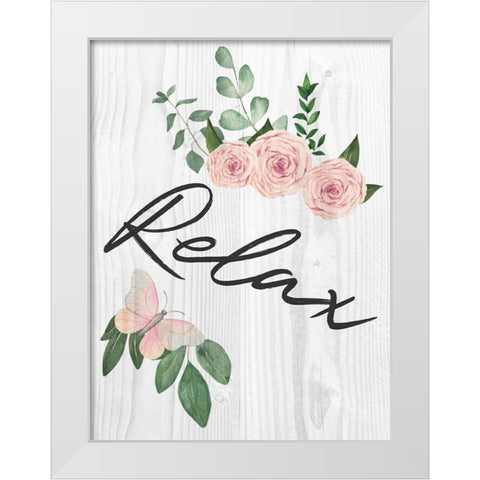 Relax Florals 1 White Modern Wood Framed Art Print by Prime, Marcus