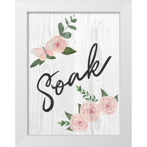 Soak Florals 1 White Modern Wood Framed Art Print by Prime, Marcus