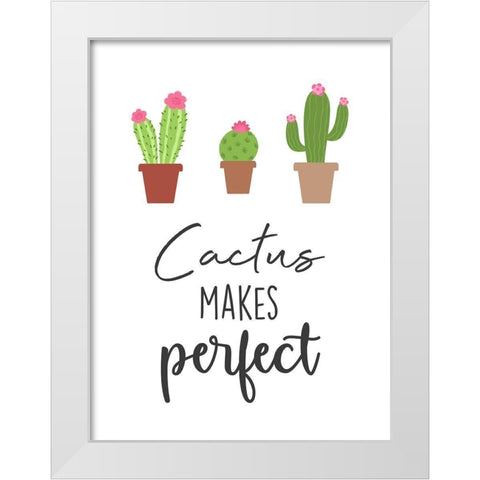Cactus Makes Perfect White Modern Wood Framed Art Print by Prime, Marcus