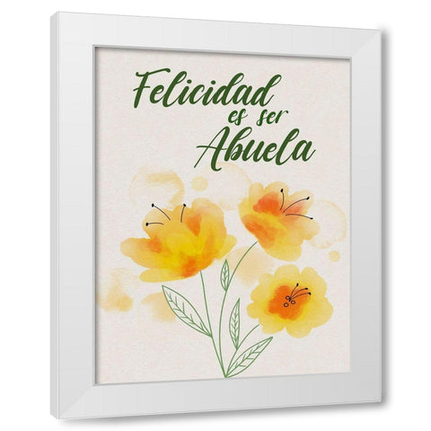 Felicidad Abuela White Modern Wood Framed Art Print by Prime, Marcus