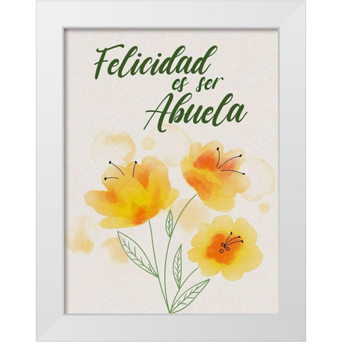 Felicidad Abuela White Modern Wood Framed Art Print by Prime, Marcus