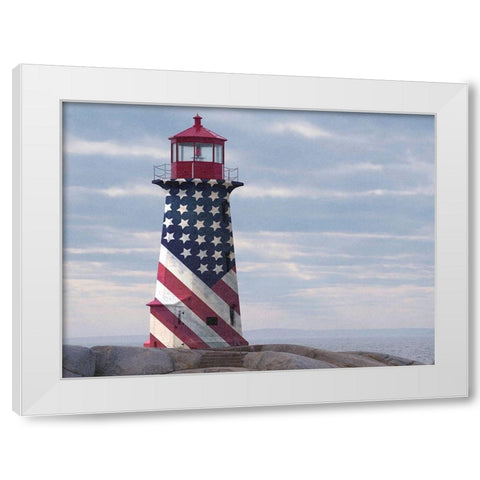 American Lighthouse White Modern Wood Framed Art Print by Prime, Marcus