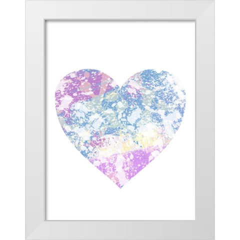 Splattered Heart White Modern Wood Framed Art Print by Prime, Marcus