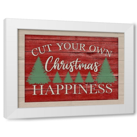 Christmas Happiness White Modern Wood Framed Art Print by Prime, Marcus