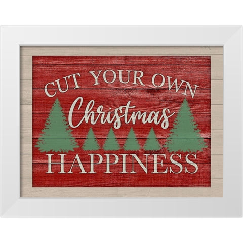 Christmas Happiness White Modern Wood Framed Art Print by Prime, Marcus