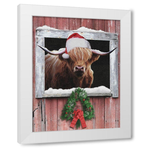 Christmas Farm Life White Modern Wood Framed Art Print by Prime, Marcus