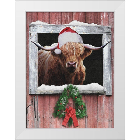 Christmas Farm Life White Modern Wood Framed Art Print by Prime, Marcus