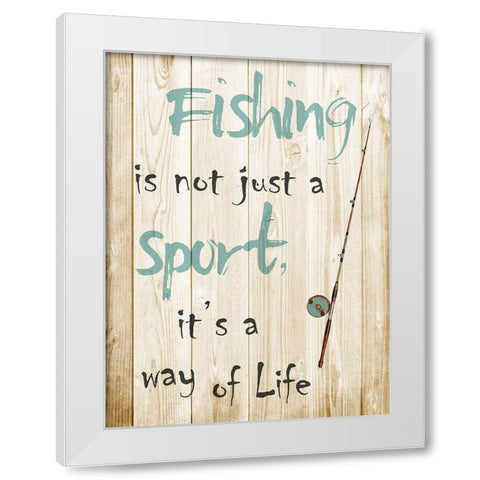 Fishing Sport White Modern Wood Framed Art Print by Prime, Marcus