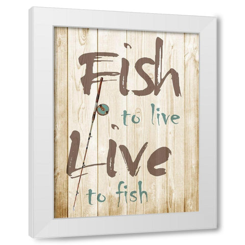 Fish To Live White Modern Wood Framed Art Print by Prime, Marcus