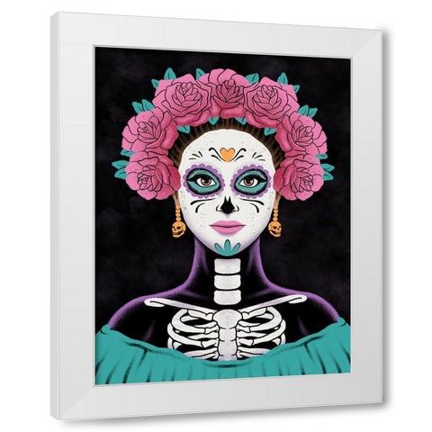 Senorita Muerte White Modern Wood Framed Art Print by Prime, Marcus