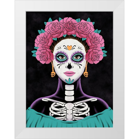 Senorita Muerte White Modern Wood Framed Art Print by Prime, Marcus
