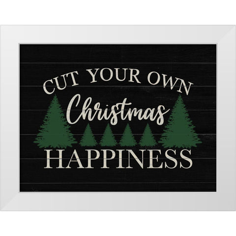 Christmas Cut Happiness White Modern Wood Framed Art Print by Prime, Marcus