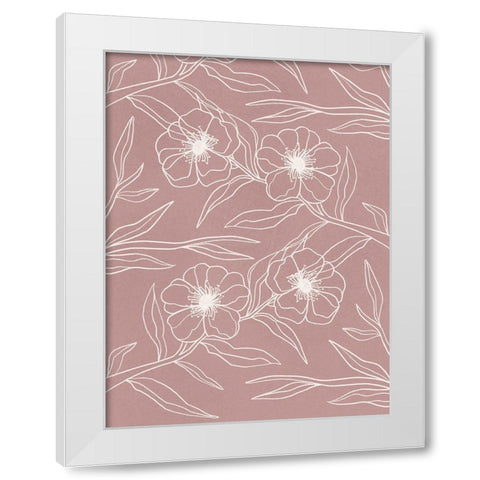 Floral Wallpaper White Modern Wood Framed Art Print by Prime, Marcus